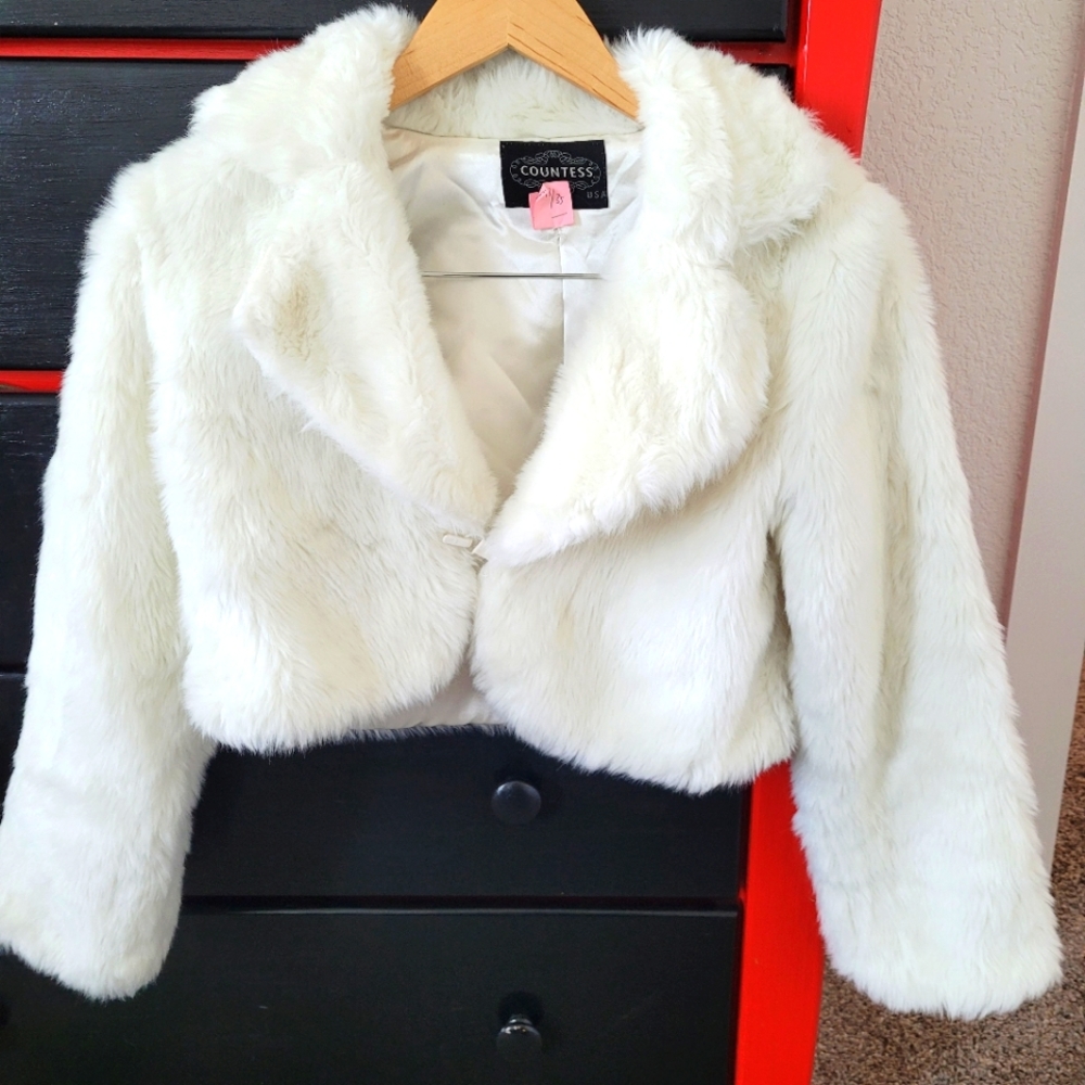 Faux fur bolero jacket.